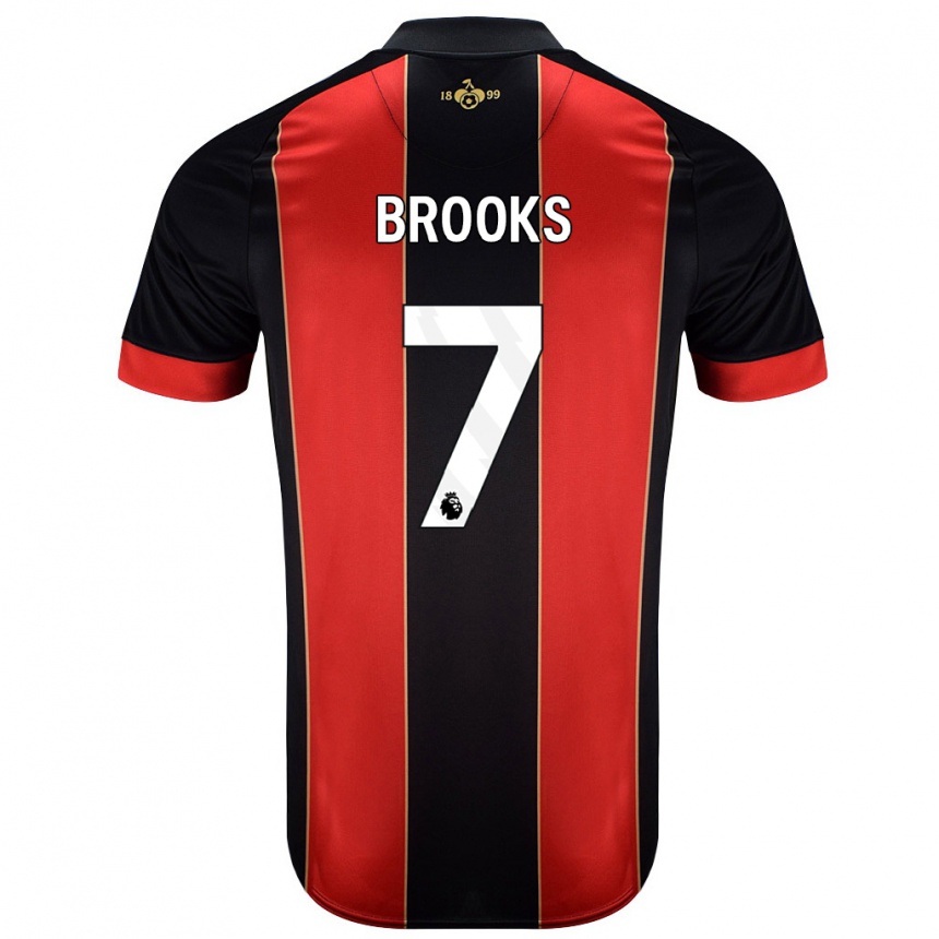 נשים כדורגל David Brooks #7 אדום שחור ג'רזי ביתית 2024/25