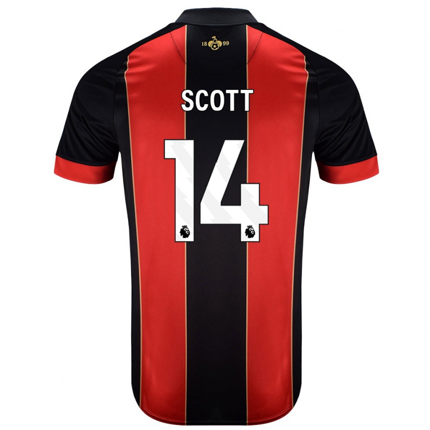 נשים כדורגל Alex Scott #14 אדום שחור ג'רזי ביתית 2024/25