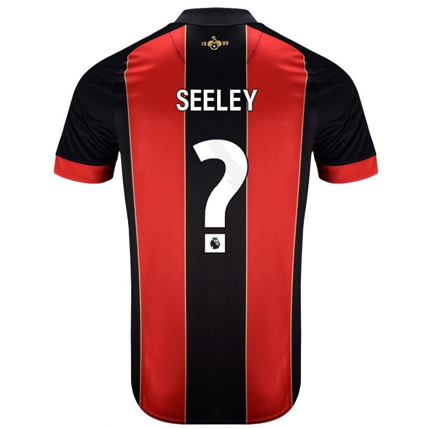 נשים כדורגל Will Seeley #0 אדום שחור ג'רזי ביתית 2024/25