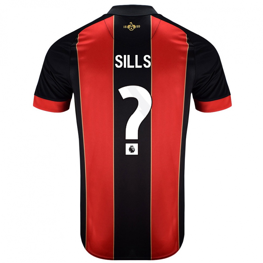 נשים כדורגל Ethan Sills #0 אדום שחור ג'רזי ביתית 2024/25