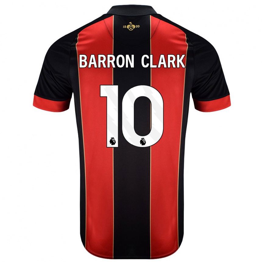 נשים כדורגל Molly Barron-Clark #10 אדום שחור ג'רזי ביתית 2024/25