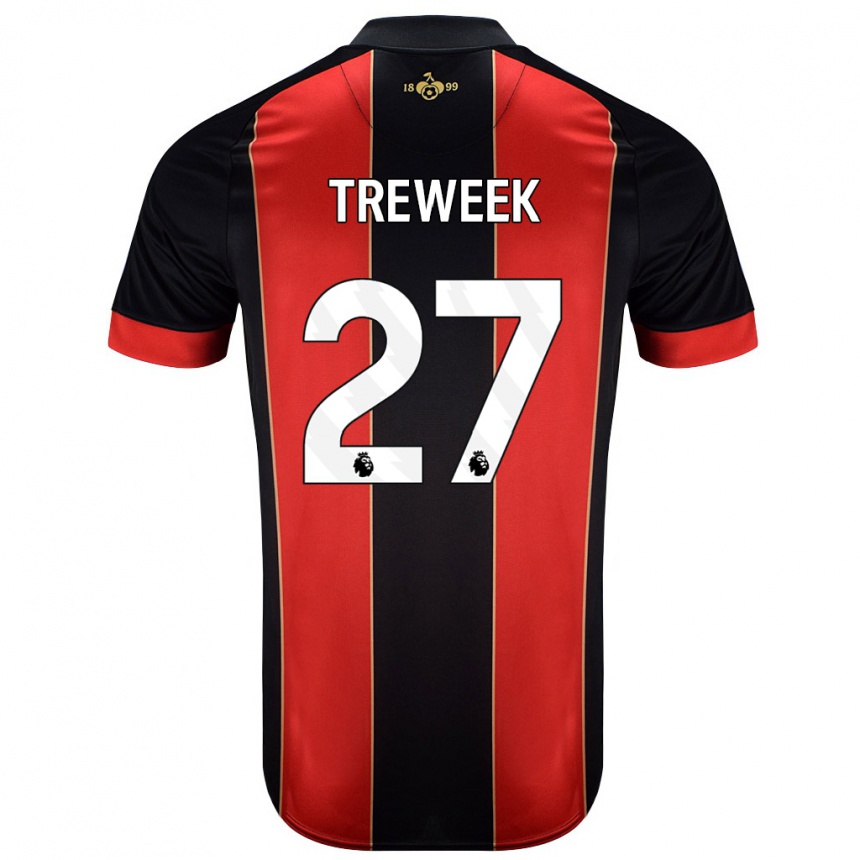 נשים כדורגל Amber Treweek #27 אדום שחור ג'רזי ביתית 2024/25