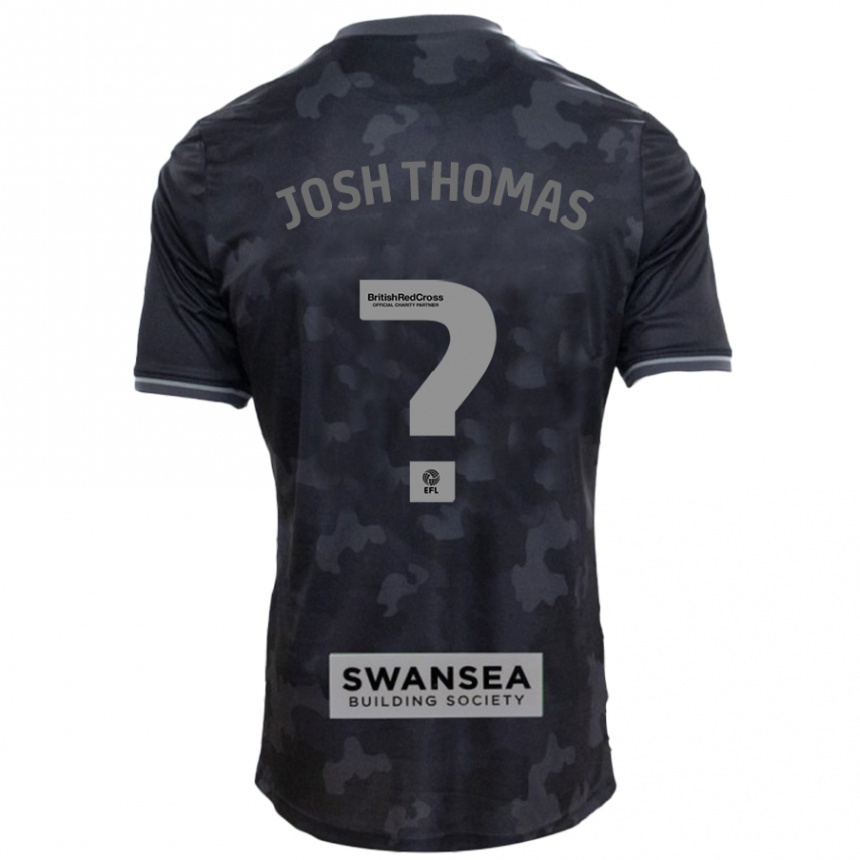 נשים כדורגל Josh Thomas #0 שָׁחוֹר הרחק ג'רזי 2024/25