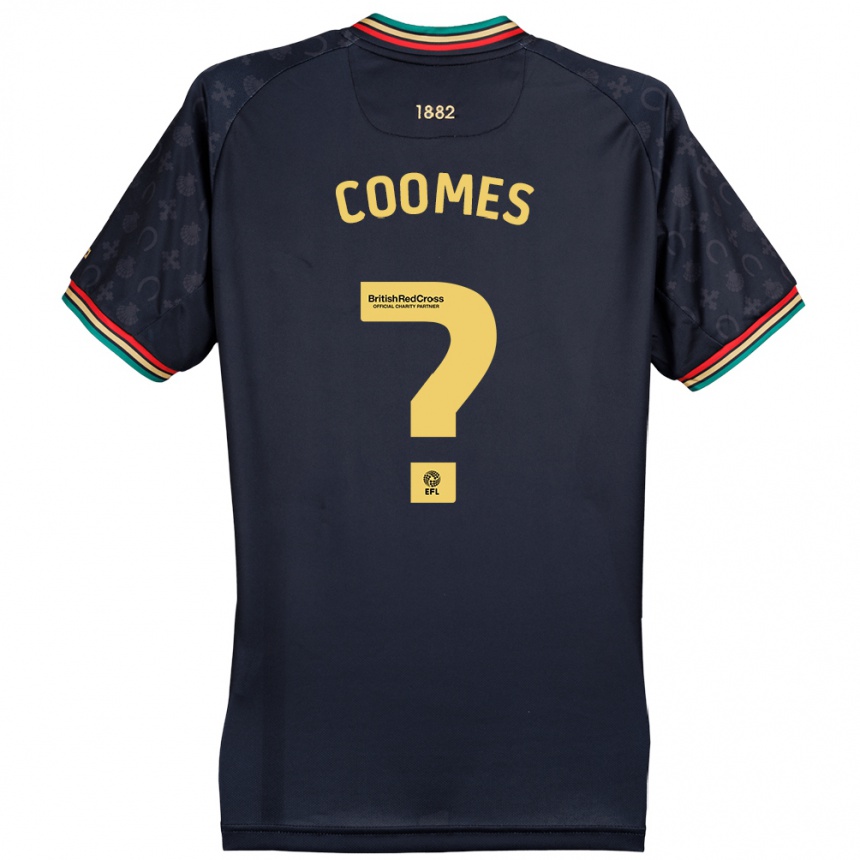 נשים כדורגל Jake Coomes #0 כחול כהה כהה הרחק ג'רזי 2024/25