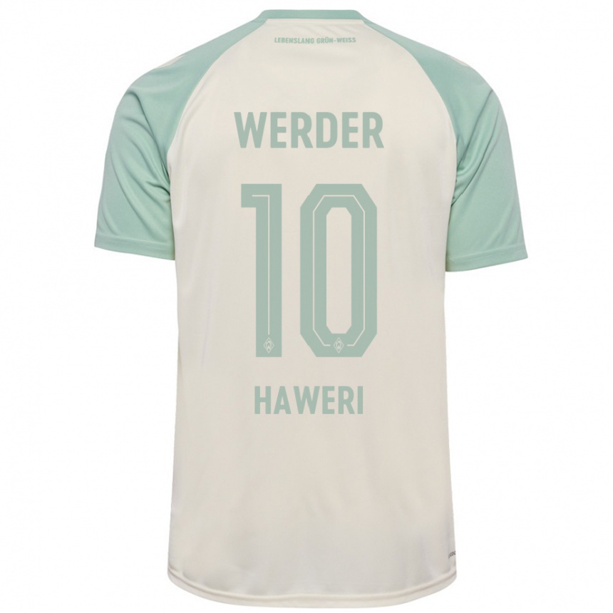 נשים כדורגל Adrian Haweri #10 אוף-וויט ירוק בהיר הרחק ג'רזי 2024/25