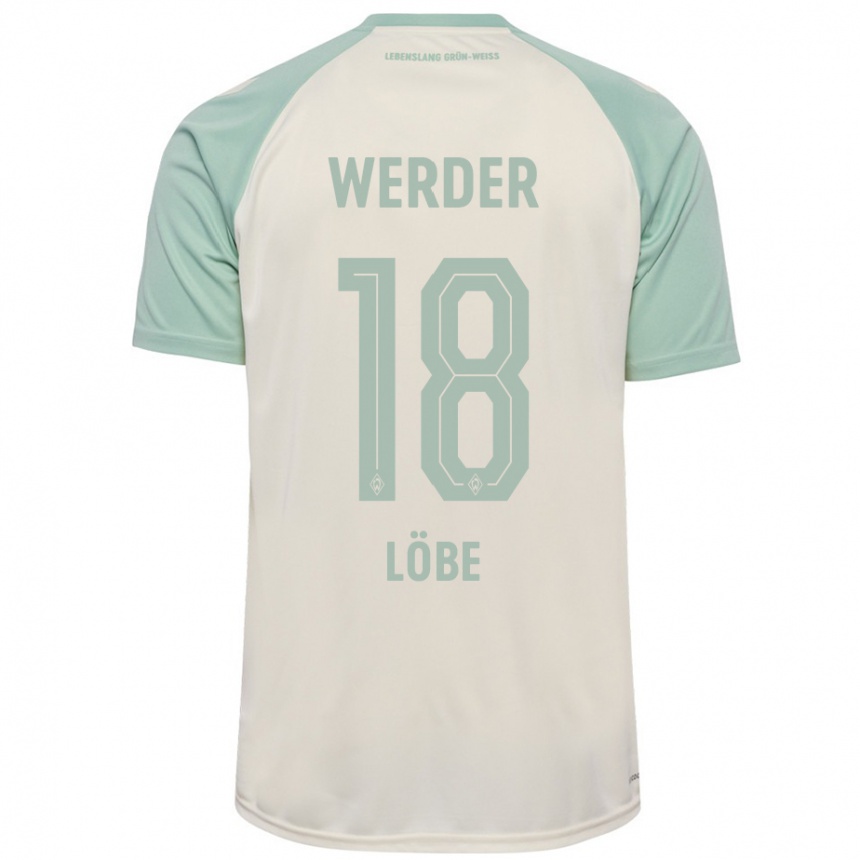 נשים כדורגל Jasper Löbe #18 אוף-וויט ירוק בהיר הרחק ג'רזי 2024/25