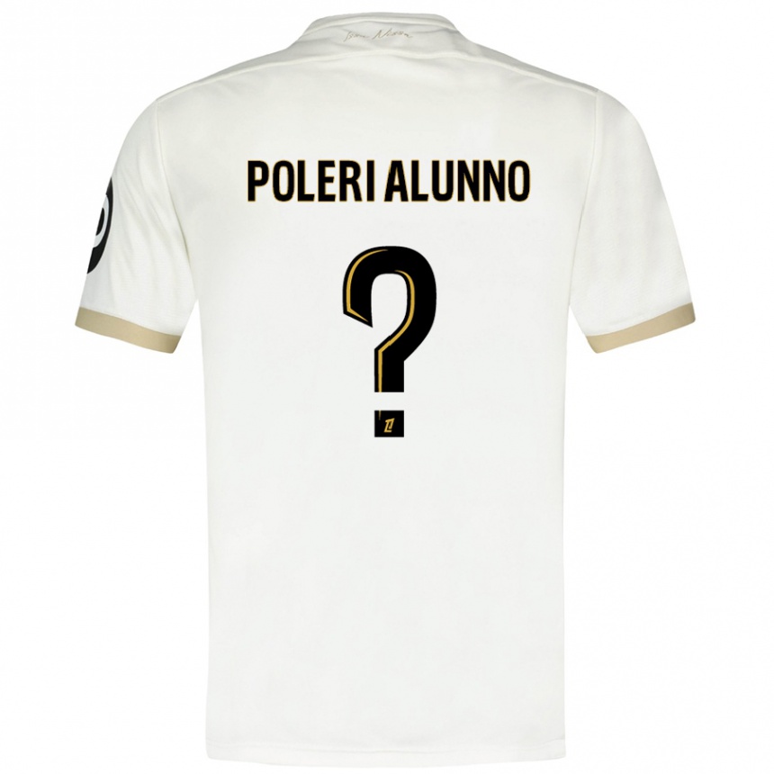 נשים כדורגל Mathis Poleri Alunno #0 זהב לבן הרחק ג'רזי 2024/25