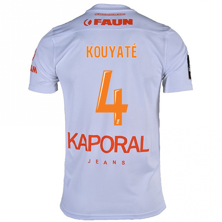 נשים כדורגל Kiki Kouyaté #4 לָבָן הרחק ג'רזי 2024/25