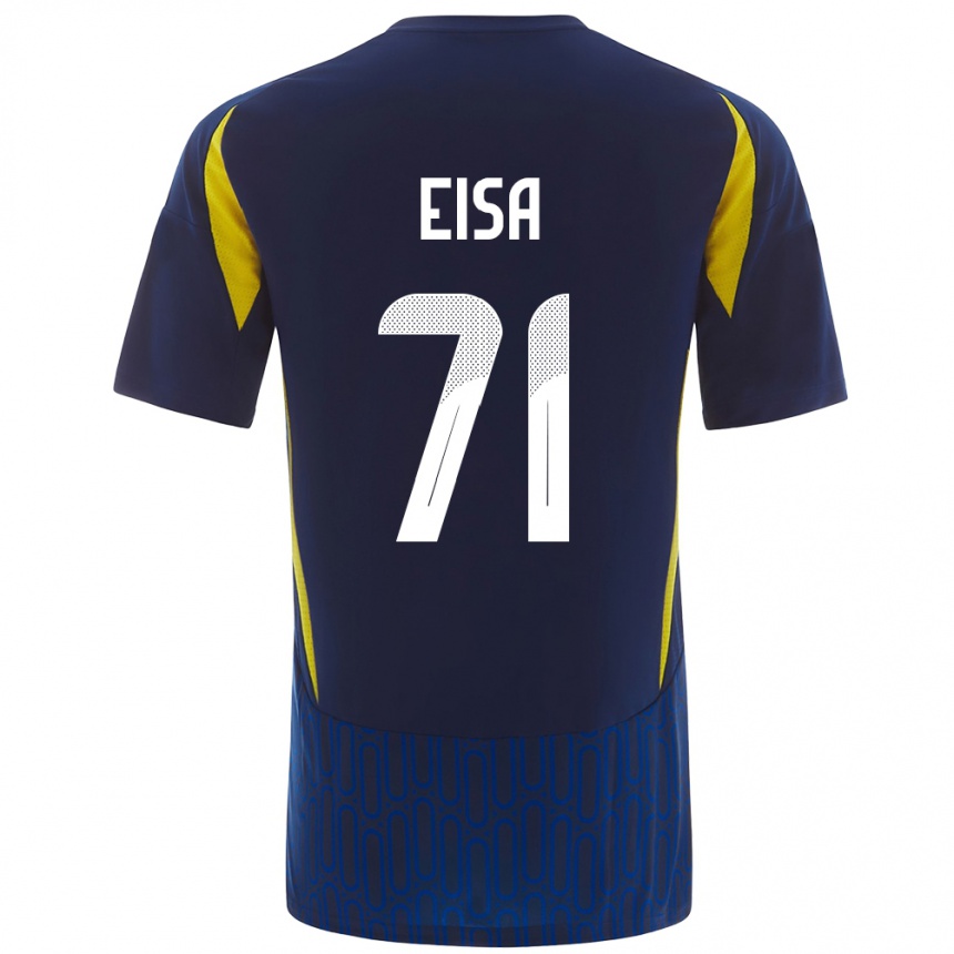 נשים כדורגל Bayan Eisa #71 כחול צהוב הרחק ג'רזי 2024/25