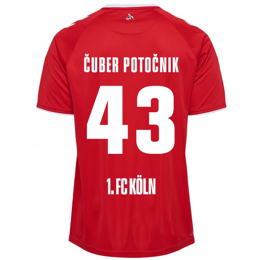 נשים כדורגל Jaka Cuber Potocnik #43 אדום לבן הרחק ג'רזי 2024/25