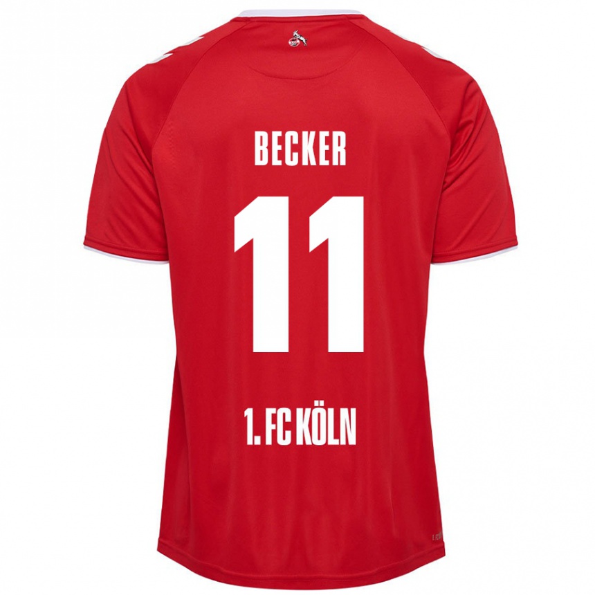 נשים כדורגל Marlon Becker #11 אדום לבן הרחק ג'רזי 2024/25