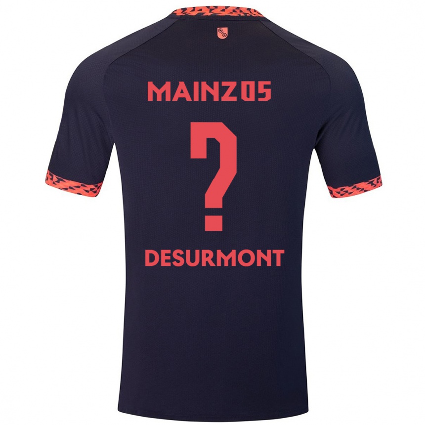 נשים כדורגל Thomas-Lê Desurmont #0 כחול קורל אדום הרחק ג'רזי 2024/25