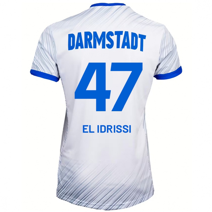 נשים כדורגל Othmane El Idrissi #47 לבן כחול הרחק ג'רזי 2024/25
