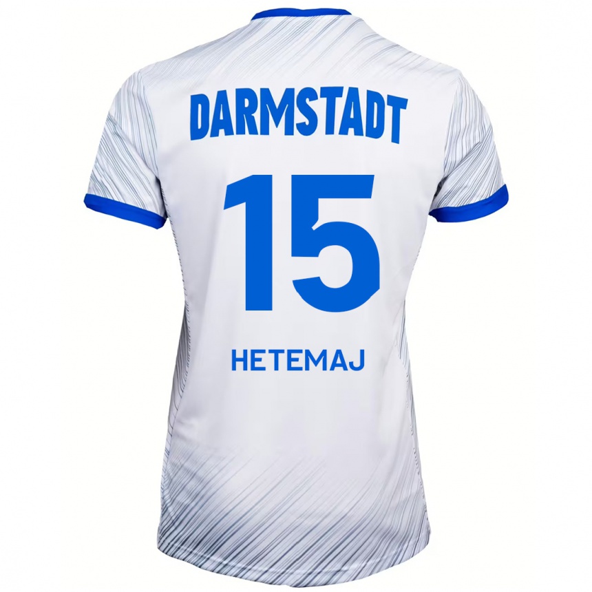 נשים כדורגל Gentrit Hetemaj #15 לבן כחול הרחק ג'רזי 2024/25