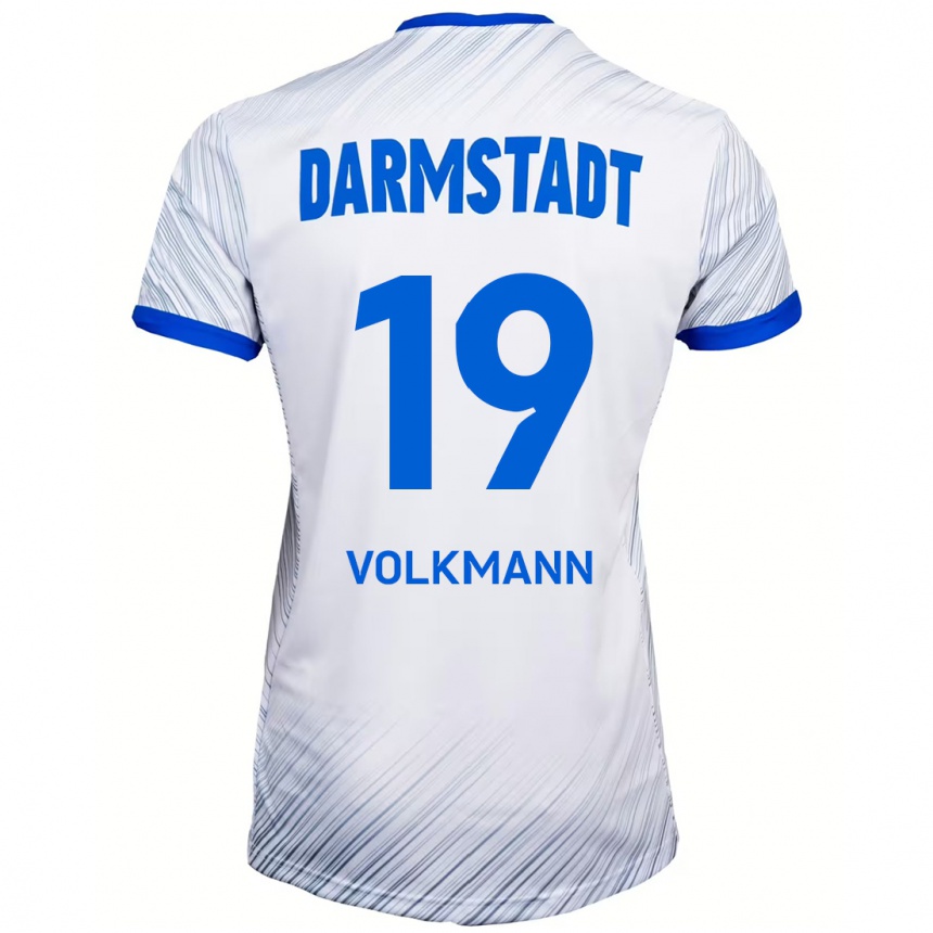 נשים כדורגל Japhet Volkmann #19 לבן כחול הרחק ג'רזי 2024/25