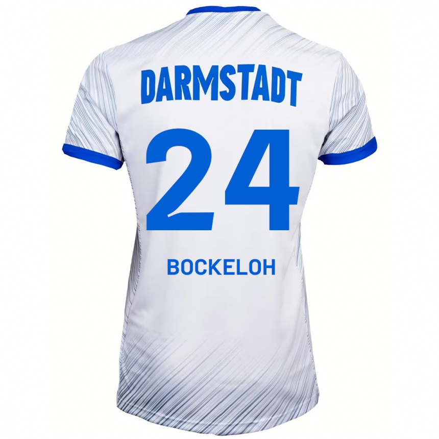 נשים כדורגל Leonhard Bockeloh #24 לבן כחול הרחק ג'רזי 2024/25