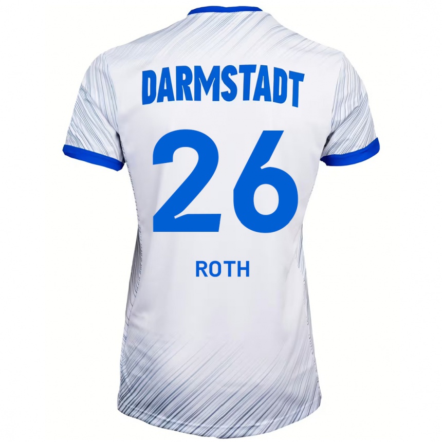 נשים כדורגל Maximilian Roth #26 לבן כחול הרחק ג'רזי 2024/25