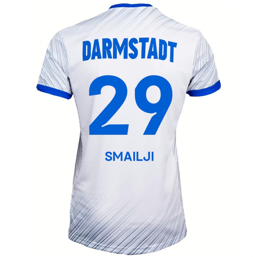 נשים כדורגל Esad Smailji #29 לבן כחול הרחק ג'רזי 2024/25