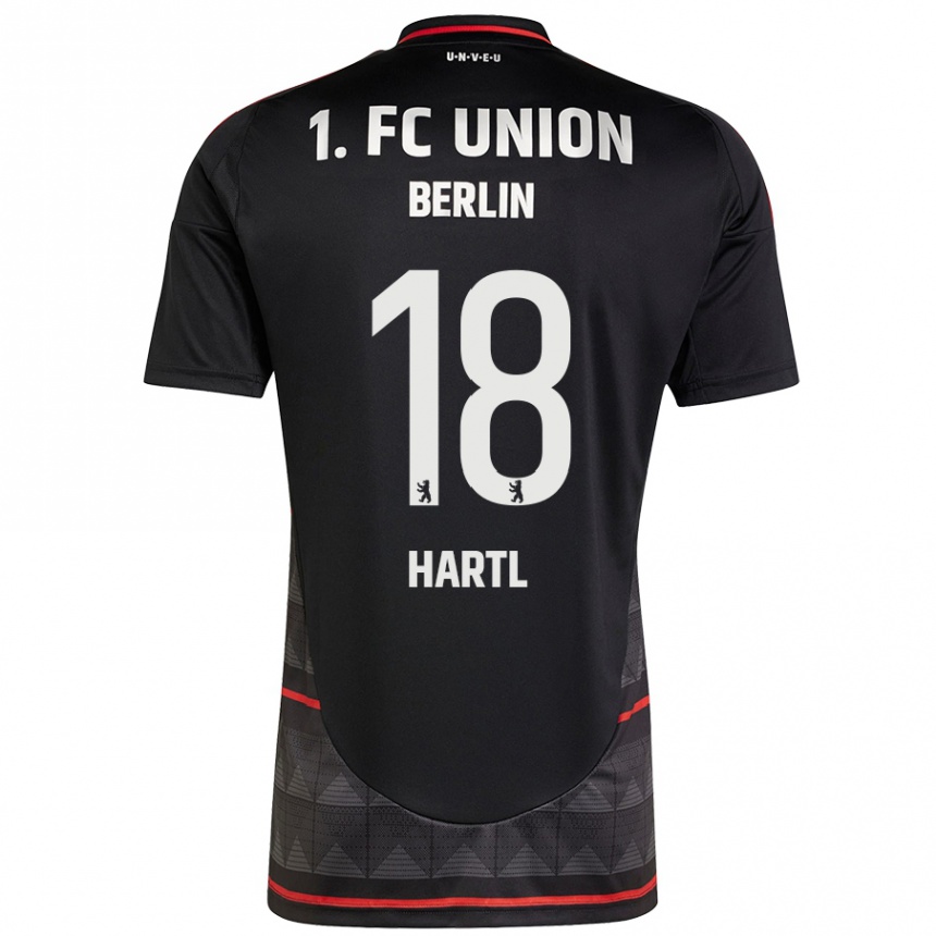 נשים כדורגל Fynn Hartl #18 שָׁחוֹר הרחק ג'רזי 2024/25