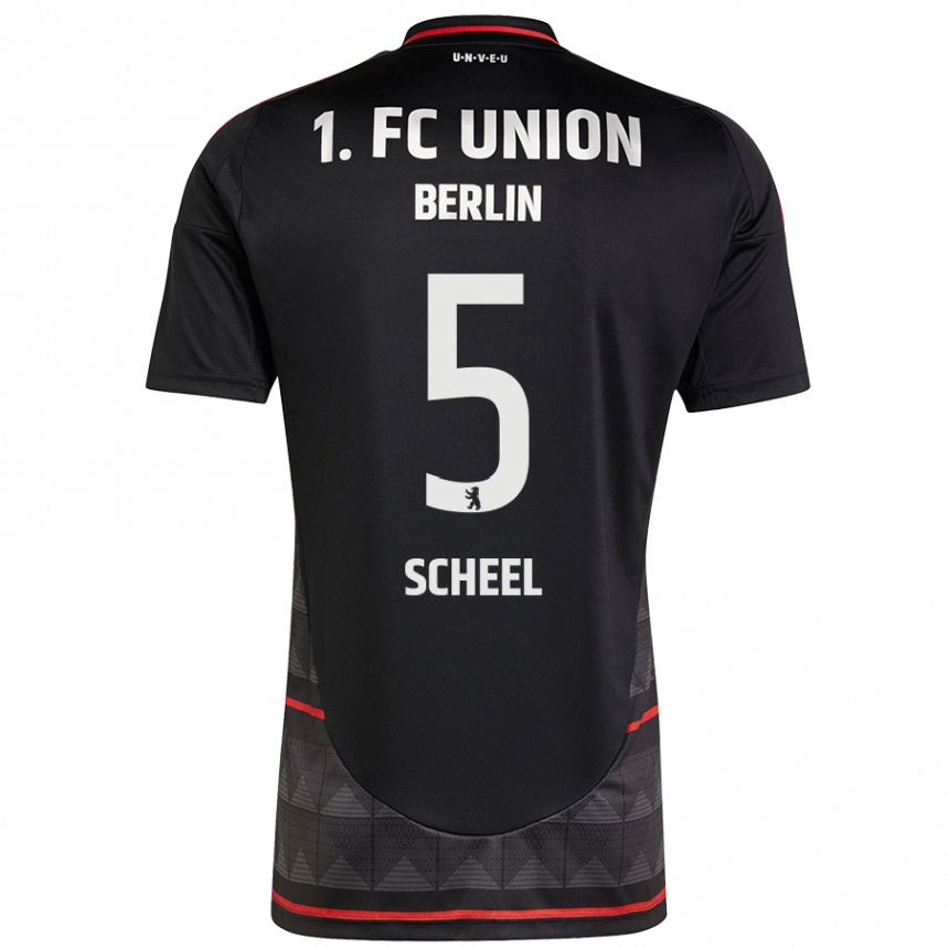 נשים כדורגל Luca Scheel #5 שָׁחוֹר הרחק ג'רזי 2024/25