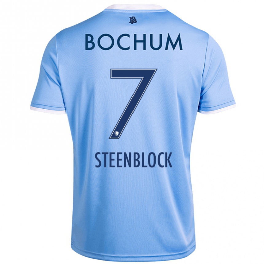 נשים כדורגל Jannis Steenblock #7 שמיים כחולים הרחק ג'רזי 2024/25