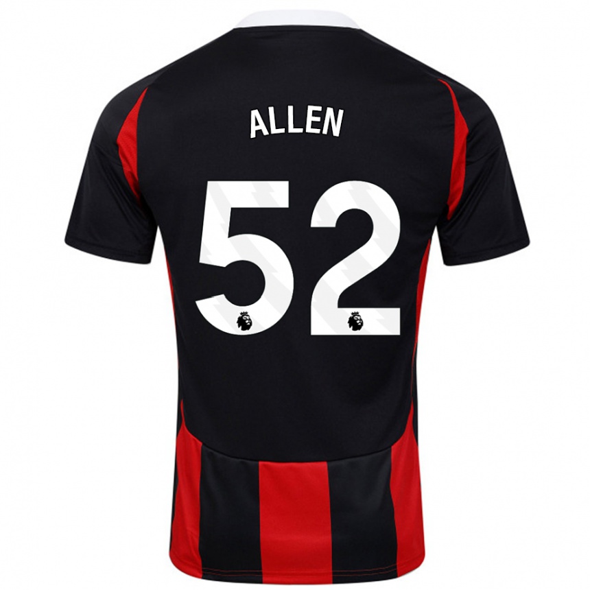 נשים כדורגל Michael Allen #52 שחור אדום הרחק ג'רזי 2024/25