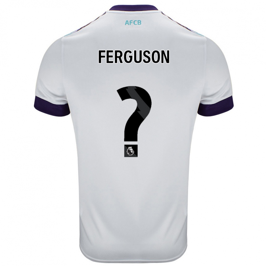 נשים כדורגל Josh Ferguson #0 לבן ירוק סגול הרחק ג'רזי 2024/25