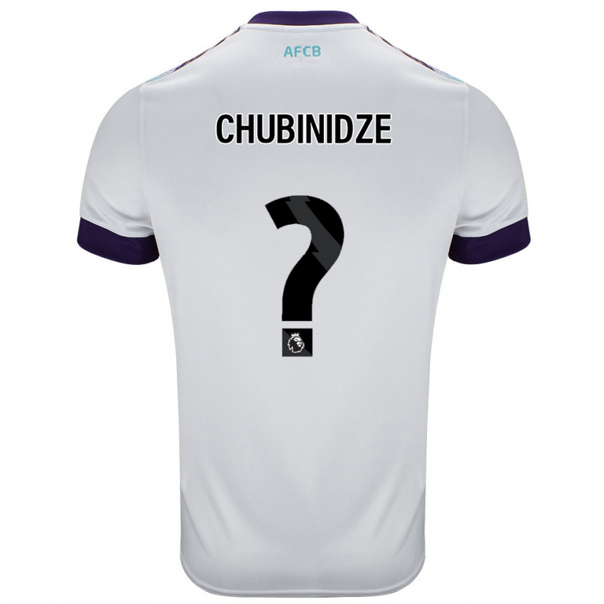 נשים כדורגל George Chubinidze #0 לבן ירוק סגול הרחק ג'רזי 2024/25