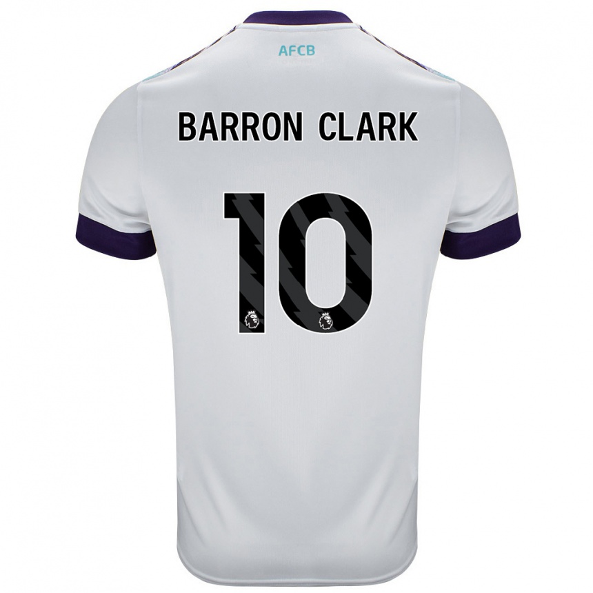 נשים כדורגל Molly Barron-Clark #10 לבן ירוק סגול הרחק ג'רזי 2024/25