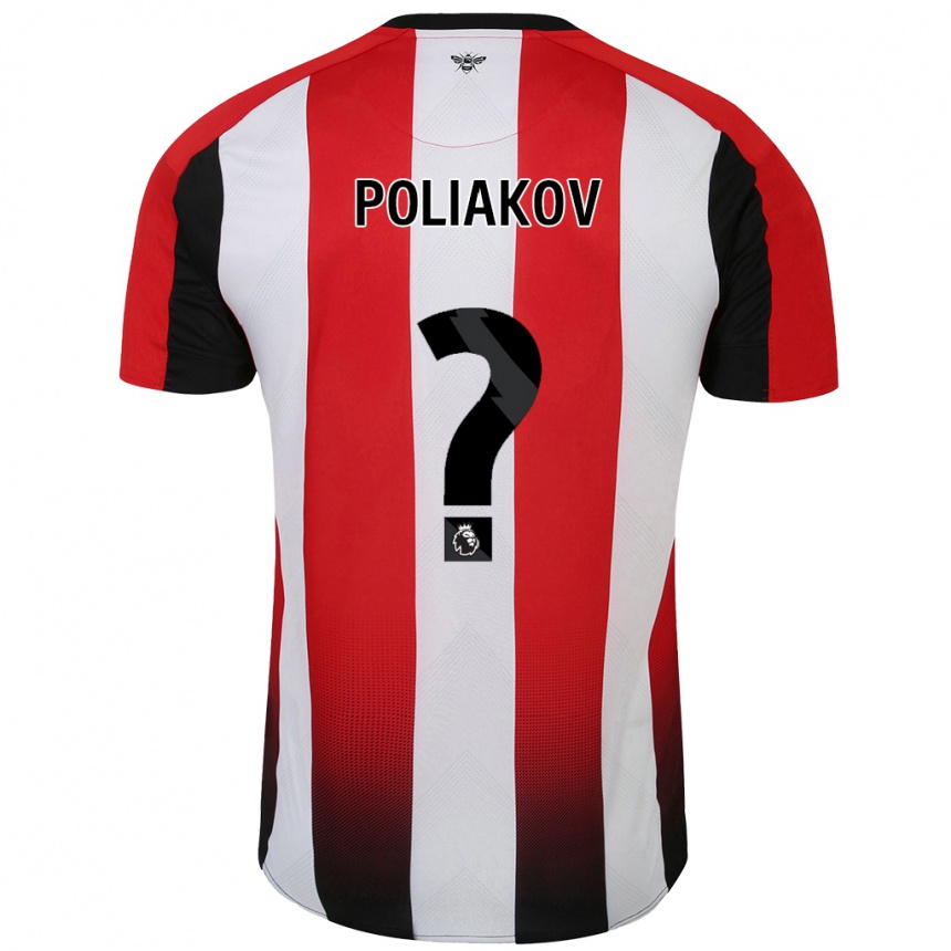 ילדים כדורגל Adam Poliakov #0 אדום לבן ג'רזי ביתית 2024/25
