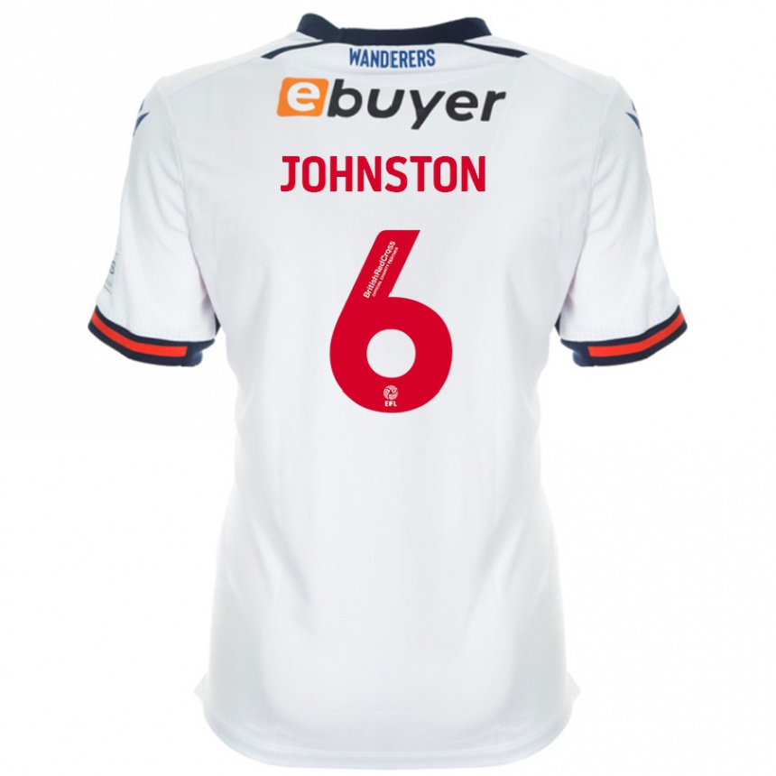 ילדים כדורגל George Johnston #6 לָבָן ג'רזי ביתית 2024/25
