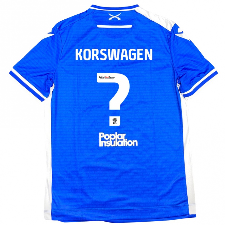 ילדים כדורגל Mattijis Korswagen #0 כחול לבן ג'רזי ביתית 2024/25