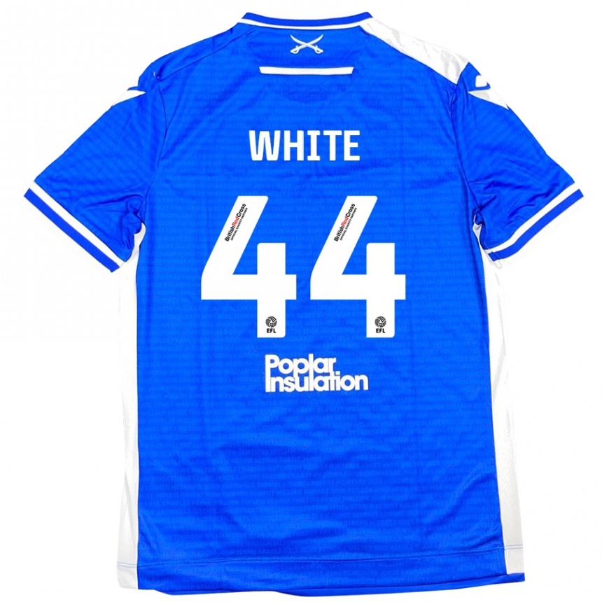 ילדים כדורגל Charlie White #44 כחול לבן ג'רזי ביתית 2024/25