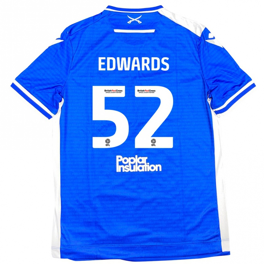 ילדים כדורגל Max Edwards #52 כחול לבן ג'רזי ביתית 2024/25