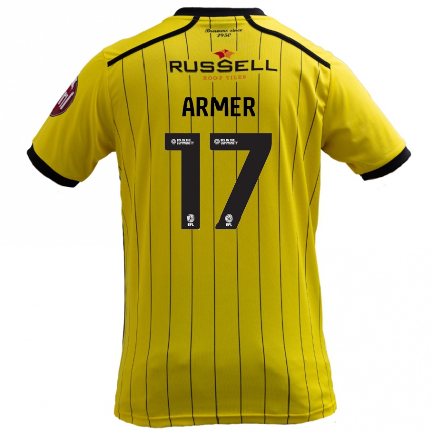 ילדים כדורגל ג'ק ארמר #17 צָהוֹב ג'רזי ביתית 2024/25