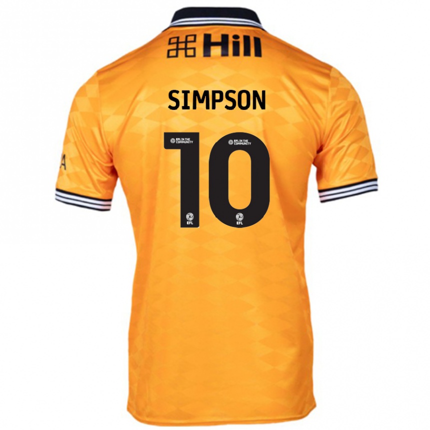 ילדים כדורגל Harley-Jean Simpson #10 כָּתוֹם ג'רזי ביתית 2024/25
