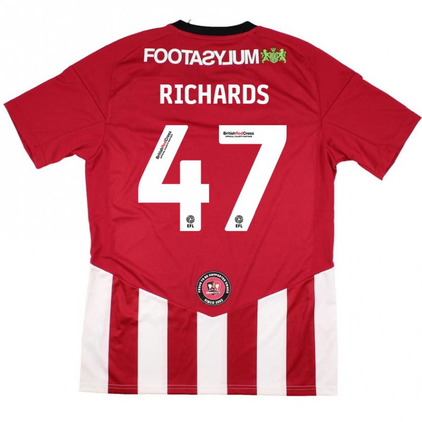 ילדים כדורגל Jake Richards #47 אדום לבן ג'רזי ביתית 2024/25