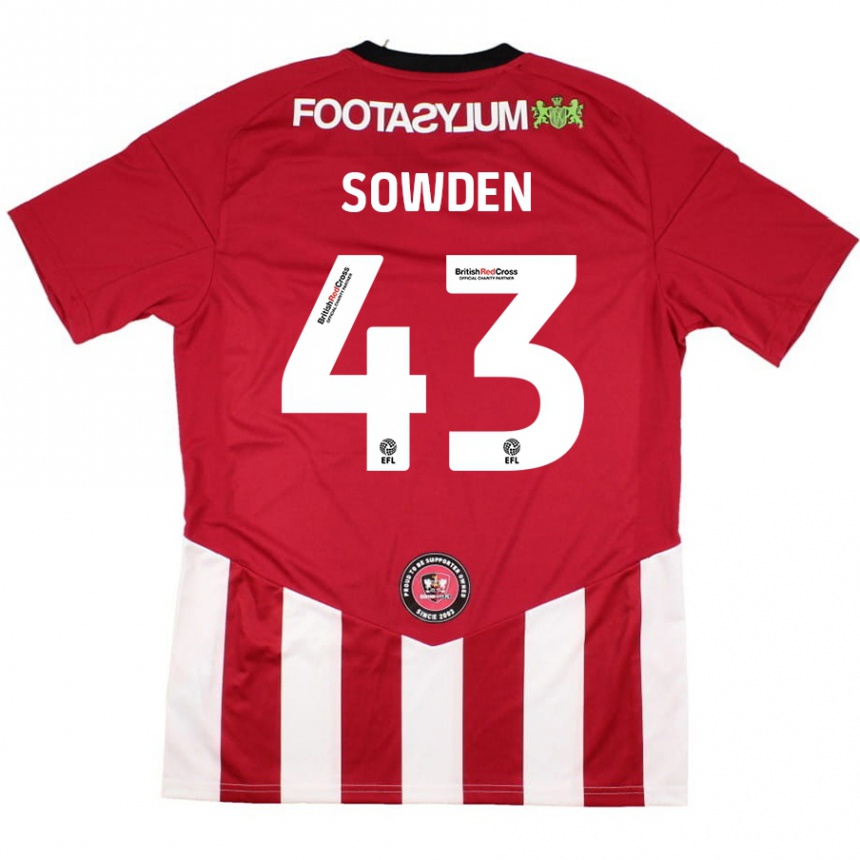 ילדים כדורגל Andrew Sowden #43 אדום לבן ג'רזי ביתית 2024/25