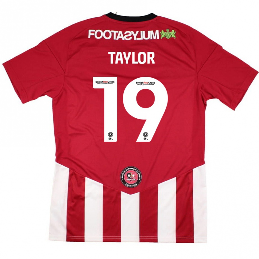 ילדים כדורגל Mollie Taylor #19 אדום לבן ג'רזי ביתית 2024/25