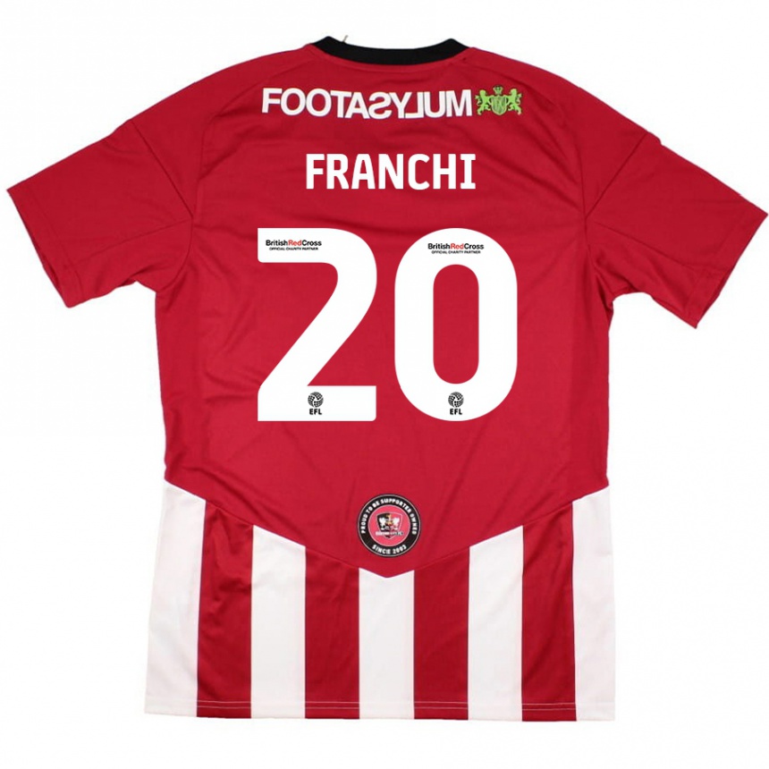 ילדים כדורגל Matilda Franchi #20 אדום לבן ג'רזי ביתית 2024/25