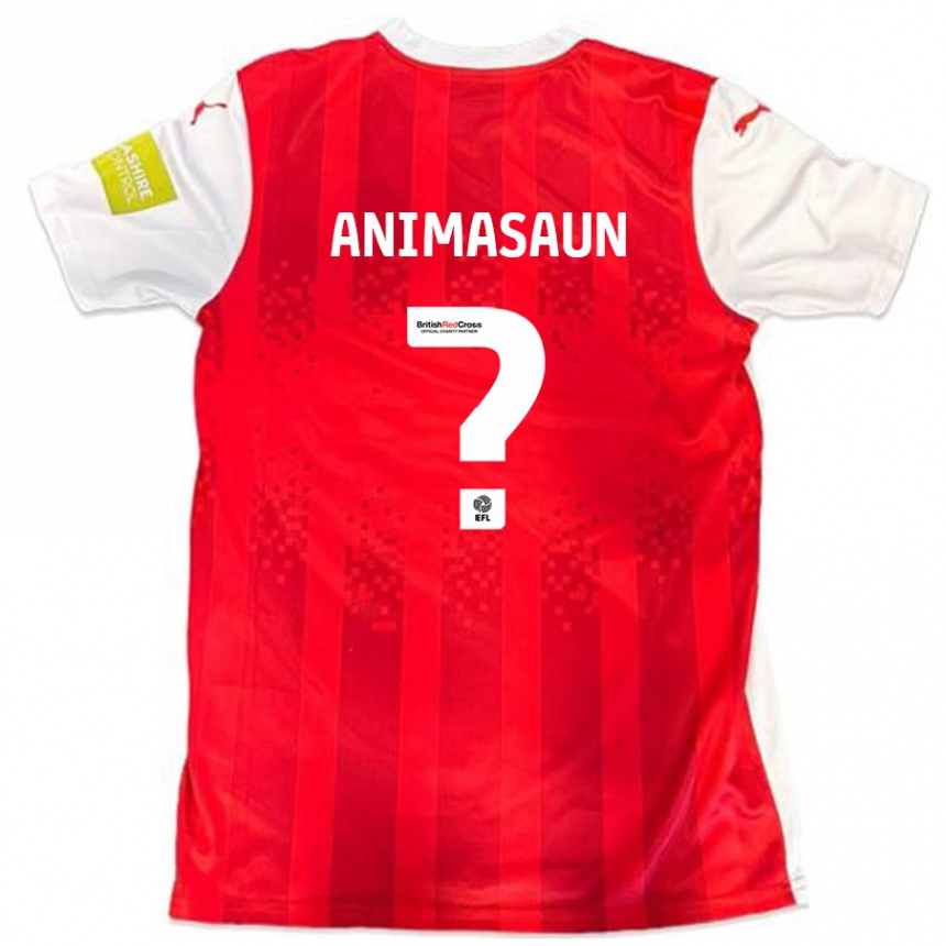 ילדים כדורגל David Animasaun #0 אדום לבן ג'רזי ביתית 2024/25