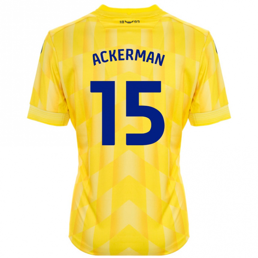 ילדים כדורגל Daisy Ackerman #15 צָהוֹב ג'רזי ביתית 2024/25