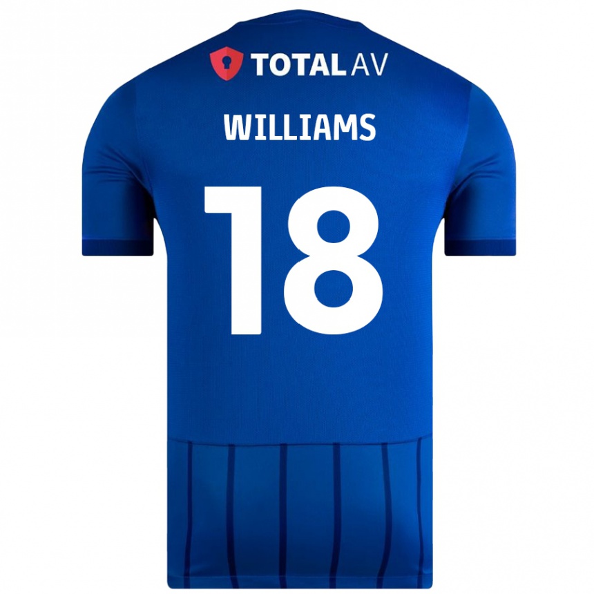 ילדים כדורגל Scarlett Williams #18 כְּחוֹל ג'רזי ביתית 2024/25