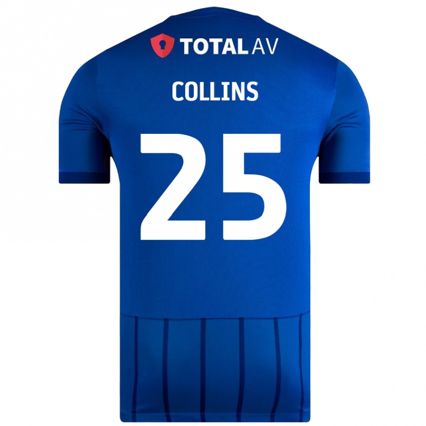 ילדים כדורגל Izzy Collins #25 כְּחוֹל ג'רזי ביתית 2024/25