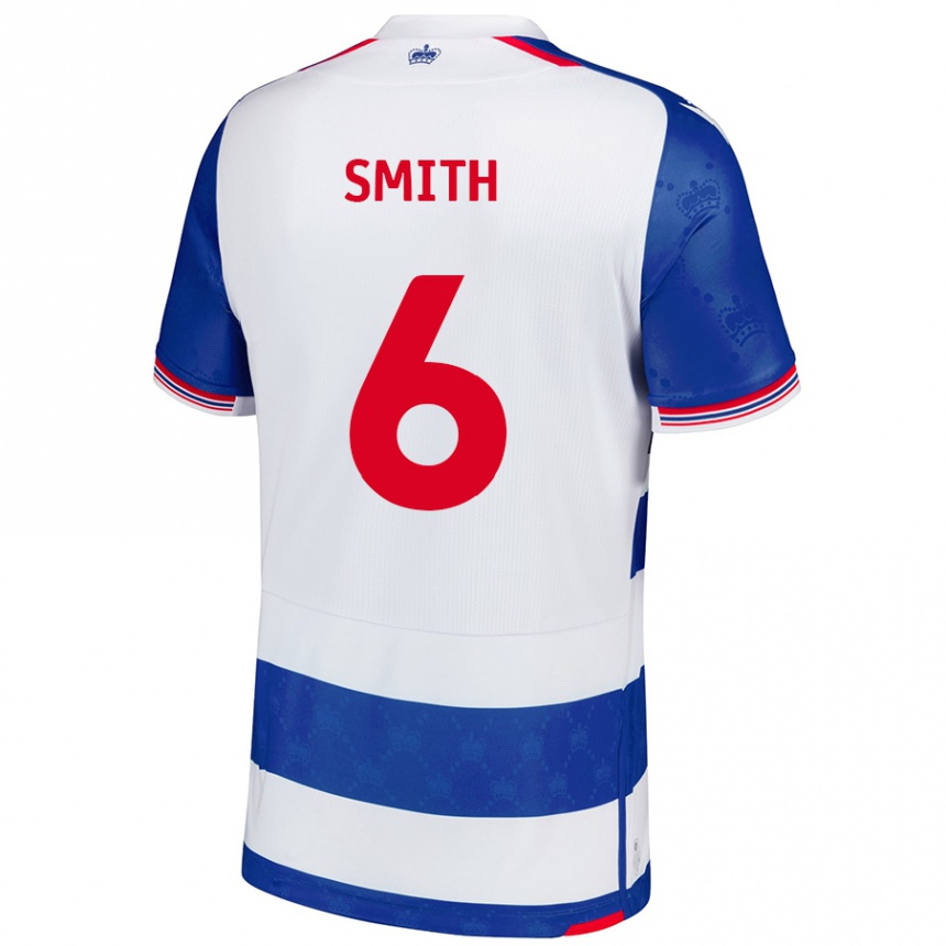 ילדים כדורגל Caitlin Smith #6 כחול לבן ג'רזי ביתית 2024/25