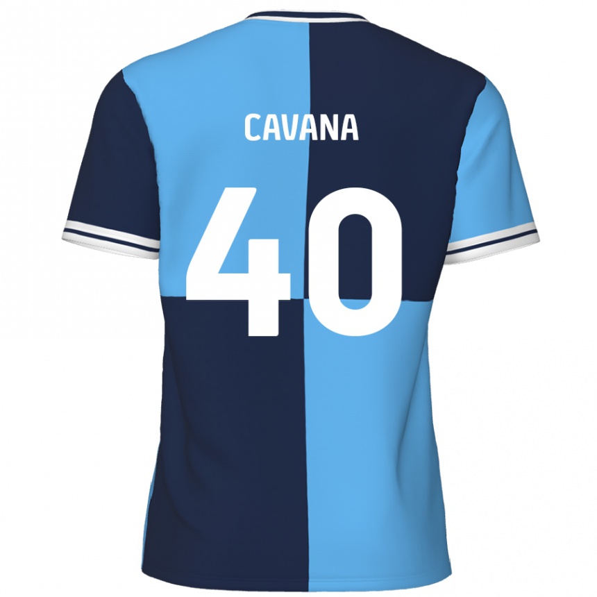 ילדים כדורגל Max Cavana #40 כחול שמיים כחול כהה ג'רזי ביתית 2024/25