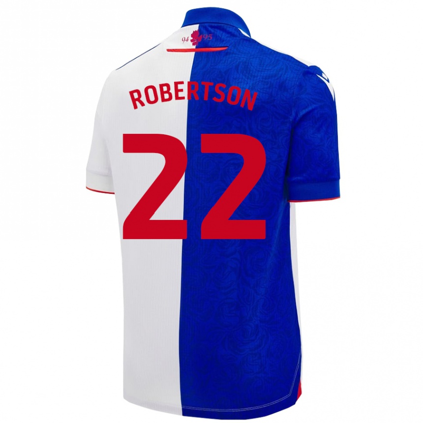 ילדים כדורגל Millie Robertson #22 שמיים כחול לבן ג'רזי ביתית 2024/25