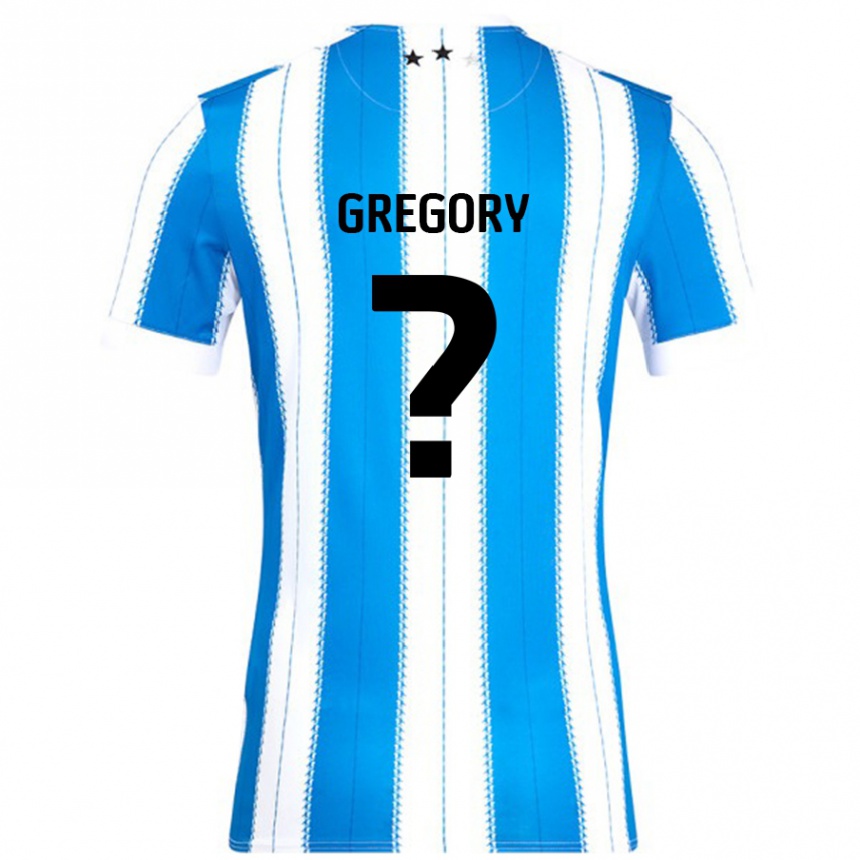 ילדים כדורגל Anthony Gregory #0 כחול לבן ג'רזי ביתית 2024/25