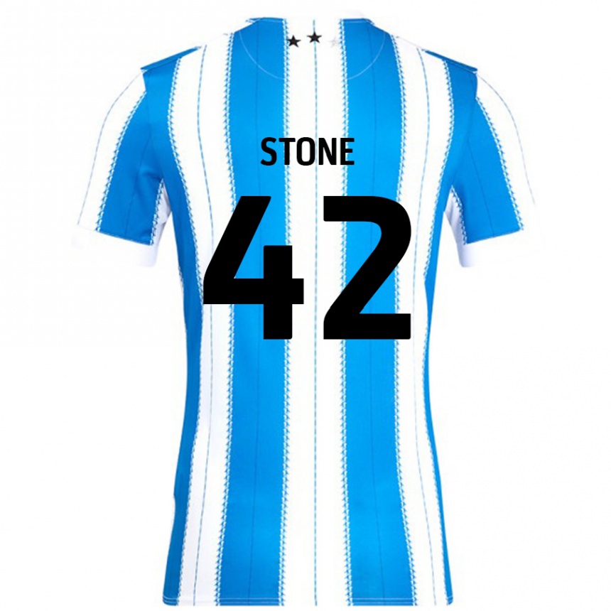 ילדים כדורגל Michael Stone #42 כחול לבן ג'רזי ביתית 2024/25