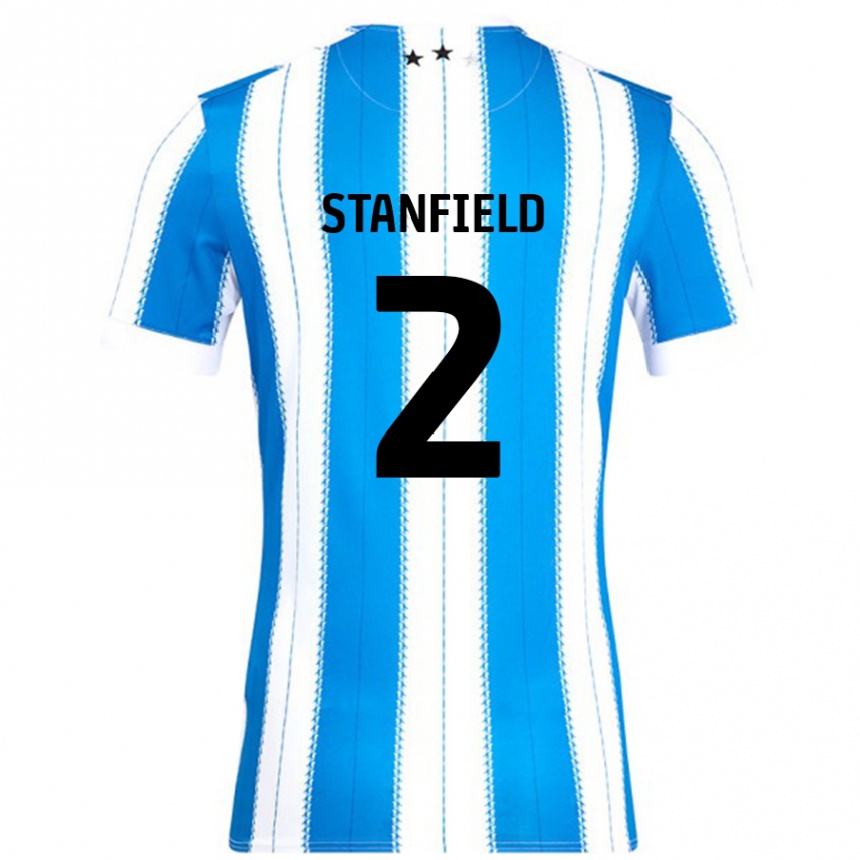 ילדים כדורגל Beth Stanfield #2 כחול לבן ג'רזי ביתית 2024/25